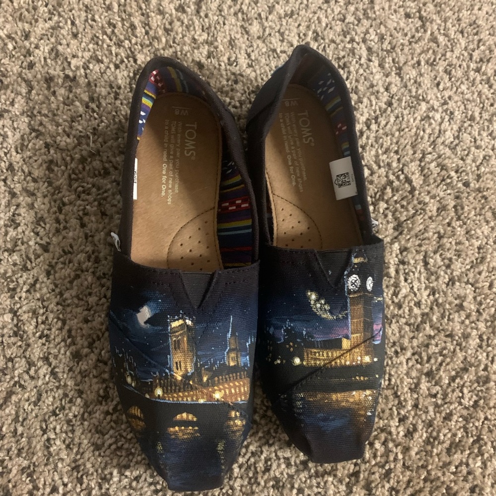 Hand Painted Black Toms - Never Worn